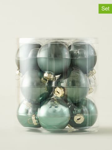 BELLA MAISON 12-delige kerstballenset petrol