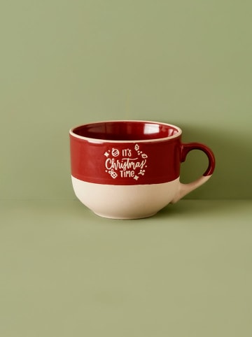 BELLA MAISON Mok "Chris" rood/crème - 490 ml