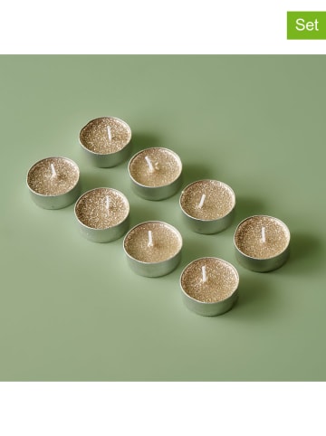 BELLA MAISON 8-delige set: theelichten "Flor" goudkleurig