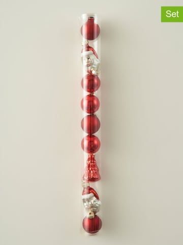 BELLA MAISON 9-delige kerstballenset rood