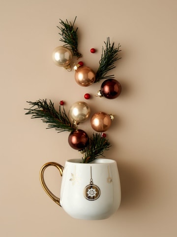 BELLA MAISON Jumbotasse "Frost" in Weiß/ Gold - 375 ml