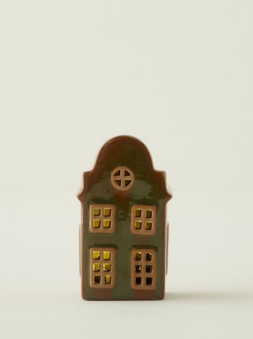 BELLA MAISON Deco-object met ledverlichting beige/groen - (B)6 x (H)11 x (D)6 cm