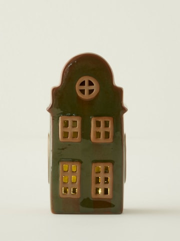 BELLA MAISON Deco-object met ledverlichting beige/groen - (B)8 x (H)16 x (D)6 cm