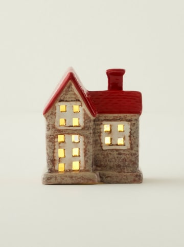 BELLA MAISON Deco-object met ledverlichting beige/rood - (B)10 x (H)12 x (D)7 cm