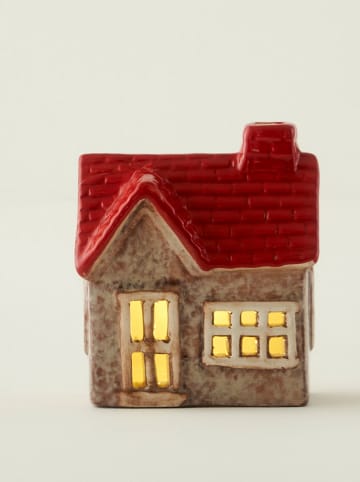 BELLA MAISON Dekoobjekt mit LED-Beleuchtung in Beige/ Rot - (B)11 x (H)11 x (T)10 cm
