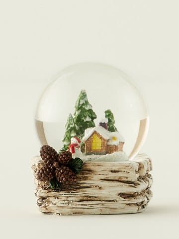 BELLA MAISON Kula śnieżna w kolorze brązowo-zielonym - wys. 8 x Ø 7 cm