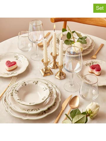BELLA MAISON 24-delig tafelservies "Julia" groen/wit