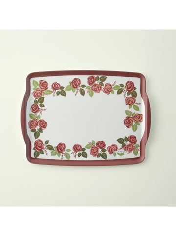 BELLA MAISON Serviertablett in Weiß/ Rosa - (L)42 x (B)31 cm
