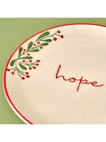 BELLA MAISON Ontbijtbord "Hope" crème/rood - Ø 20 cm