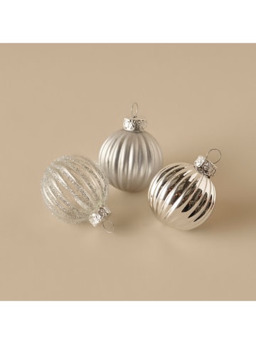 BELLA MAISON 12tlg. Weihnachtskugel-Set in Silber - Ø 4 cm