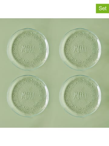 BELLA MAISON 4-delige set: serveerborden transparant - Ø 28 cm