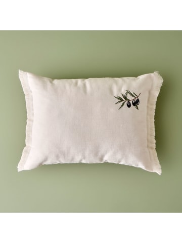 BELLA MAISON Kussenhoes crème/groen - (L)50 x (B)35 cm