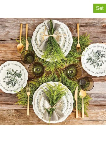 BELLA MAISON 24-delig tafelservies "Isabella" groen/wit