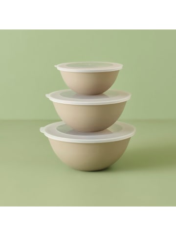 BELLA MAISON 3-delige set: voorraadpotten beige - (H)19,1 x Ø 25,6 cm