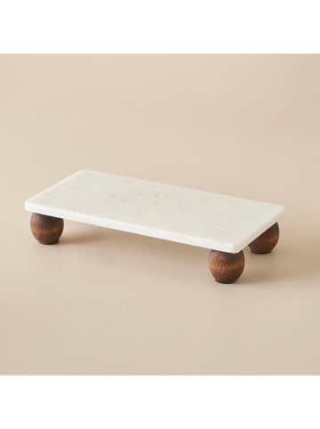 BELLA MAISON Taartplateau "Olmo" wit/bruin - (L)30 x (B)15 cm