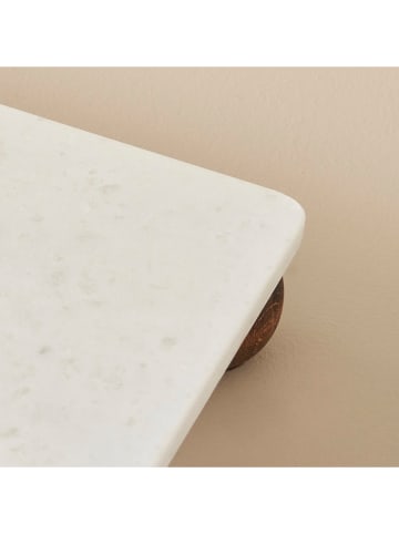 BELLA MAISON Taartplateau "Olmo" wit/bruin - (L)30 x (B)15 cm