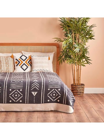 BELLA MAISON Bedsprei "Anchal" antraciet/wit