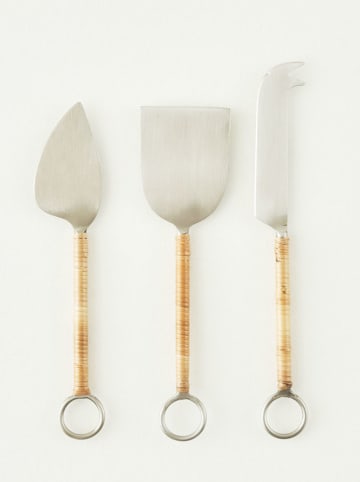 BELLA MAISON 3-delige kaasbestekset zilverkleurig/beige