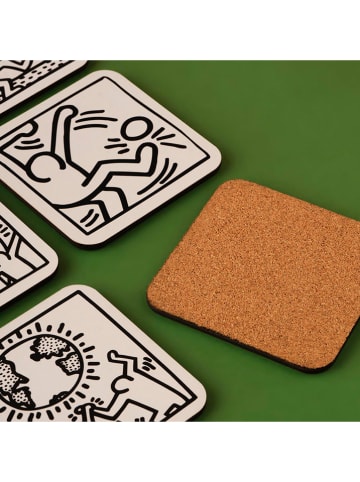 BELLA MAISON 6-częściowy zestaw "Keith Haring" w kolorze czarno-białym - 10 x 10 cm