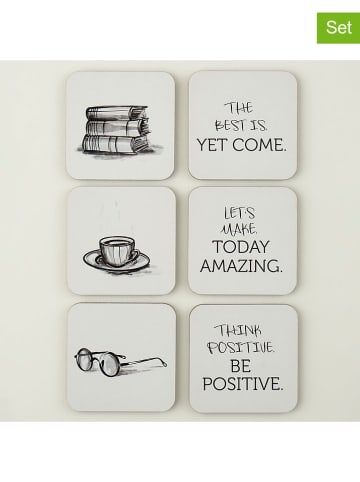 BELLA MAISON Podkładki (6 szt.) w kolorze białym - 10 x 10 cm