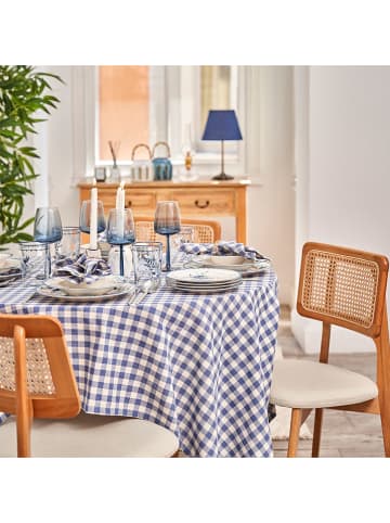 BELLA MAISON Tafellaken blauw/wit - (L)150 x (B)150 cm