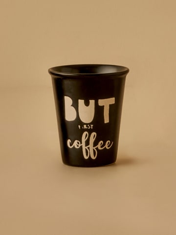 BELLA MAISON Koffiebeker "First Espresso" zwart - 100 ml