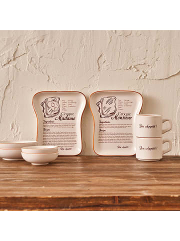 BELLA MAISON 8tlg. Frühstücksservice in Creme/ Braun