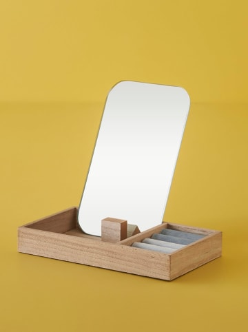 BELLA MAISON Lusterko kosmetyczne w kolorze jasnobrązowo-błękitnym - 12 x 17 cm