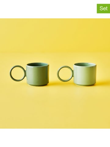 BELLA MAISON Kubki (2 szt.) "Arcana Espresso" w kolorze zielonym do kawy - 90 ml