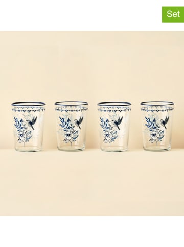 BELLA MAISON 2-delige set: glazen transparant/blauw - 510 ml