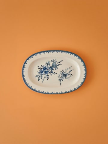 BELLA MAISON Serviertplatte in Weiß/ Blau - (L)25 cm