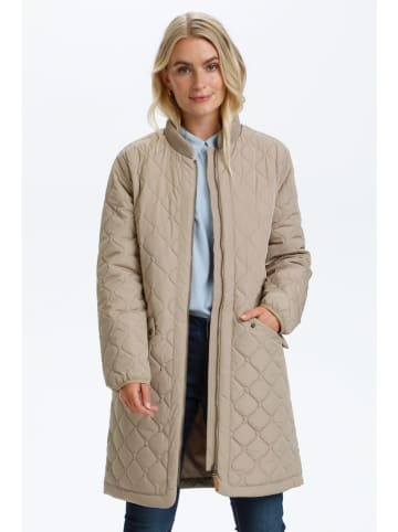 Kaffe Doorgestikte mantel beige