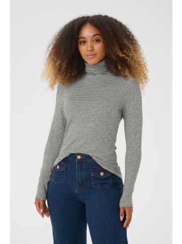 Cream Longsleeve in Anthrazit/ Weiß