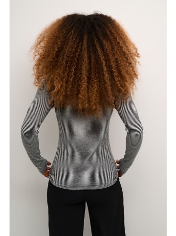 Cream Longsleeve in Anthrazit/ Weiß