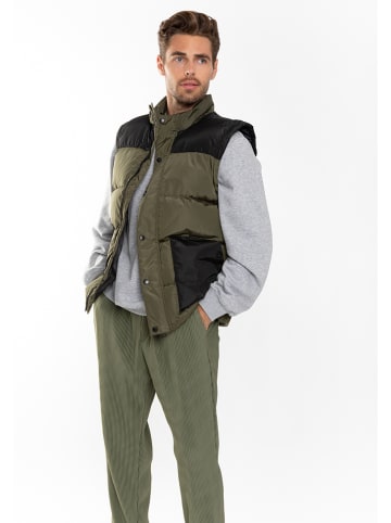 Northwood Kamizelka pikowana "Nino" w kolorze oliwkowo-czarnym