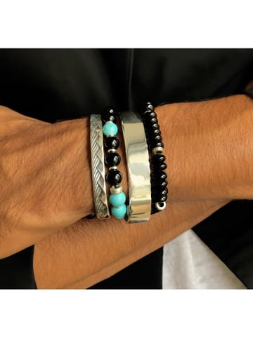 Uomo Zilveren armband met sierstenen