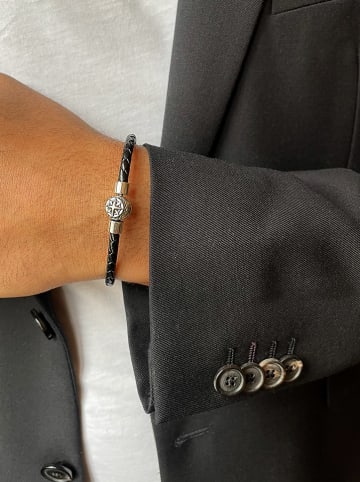 Uomo Leder-Armband in Schwarz