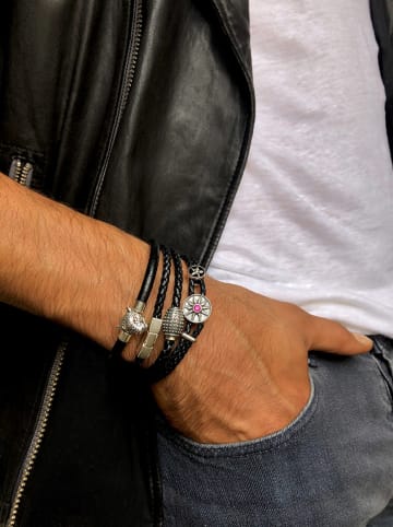 Uomo Leder-Armband in Schwarz