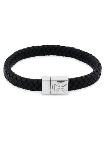 Uomo Leren armband zwart