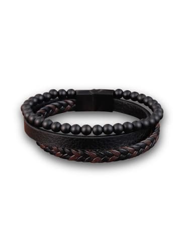 Uomo Leder-Armband in Schwarz/ Braun