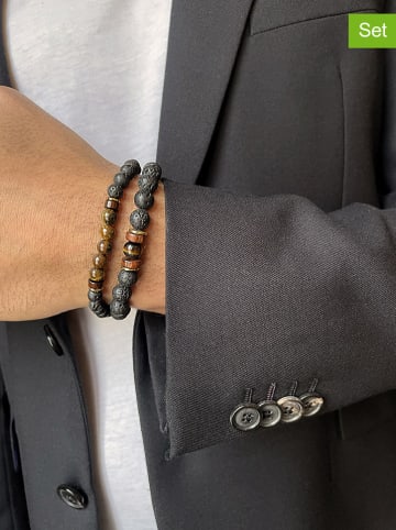 Uomo 2er-Set: Armbänder mit Edelsteinen