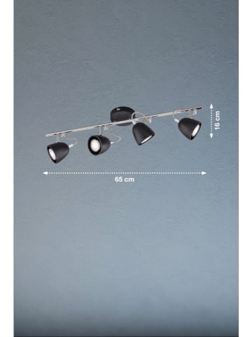 FH Lighting Plafonnière "Gemma" zwart - (B)65 x (D)10 cm