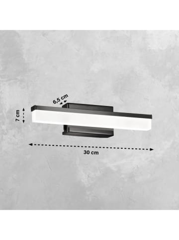 FH Lighting Lampa łazienkowa LED "Wide" w kolorze czarnym - 30 x 7 x 6,5 cm