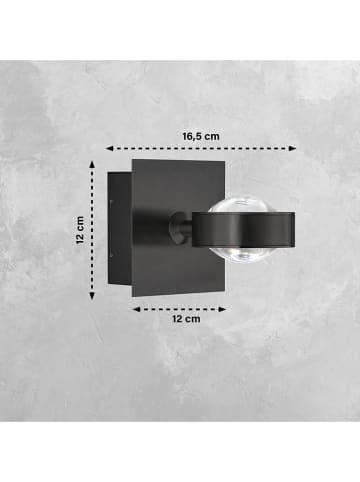 FH Lighting Lampa ścienna LED w kolorze czarnym - 16,5 x 12 cm