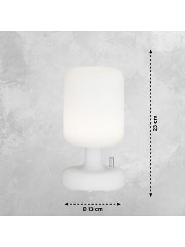 FISCHER & HONSEL LED-Tischleuchte "Termoli" in Weiß - (H)23 x Ø 13 cm