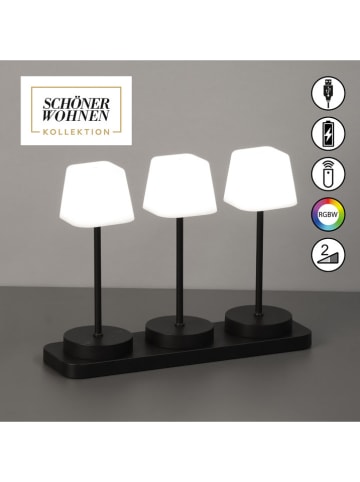 FH Lighting Led-tafellamp "Set" zwart/wit - (B)30 x (H)21,5 cm