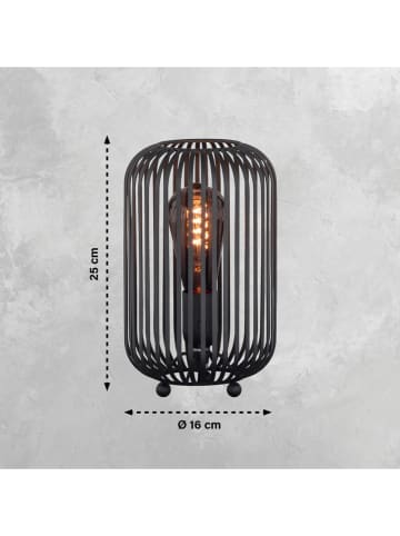 FH Lighting Tischleuchte "Cage" in Schwarz - Ø 16 cm x (H)25 cm