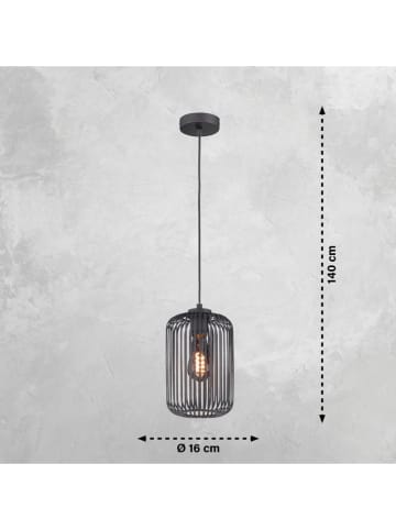 FH Lighting Plafonnière "Cage" zwart - Ø 16 cm x (H)140 cm