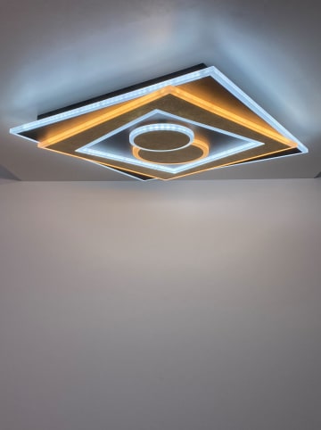 FISCHER & HONSEL Lampa sufitowa LED "Ratio" w kolorze złoto-czarnym - 50 x 6,4 x 50 cm