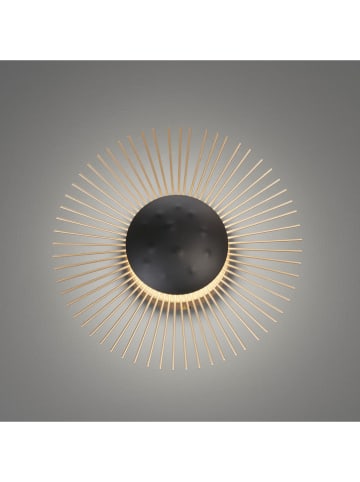 FISCHER & HONSEL Lampa ścienna LED "Varras" w kolorze złoto-czarnym - gł. 9 x Ø 30 cm